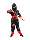 Déguisement ninja noir et rouge garçon